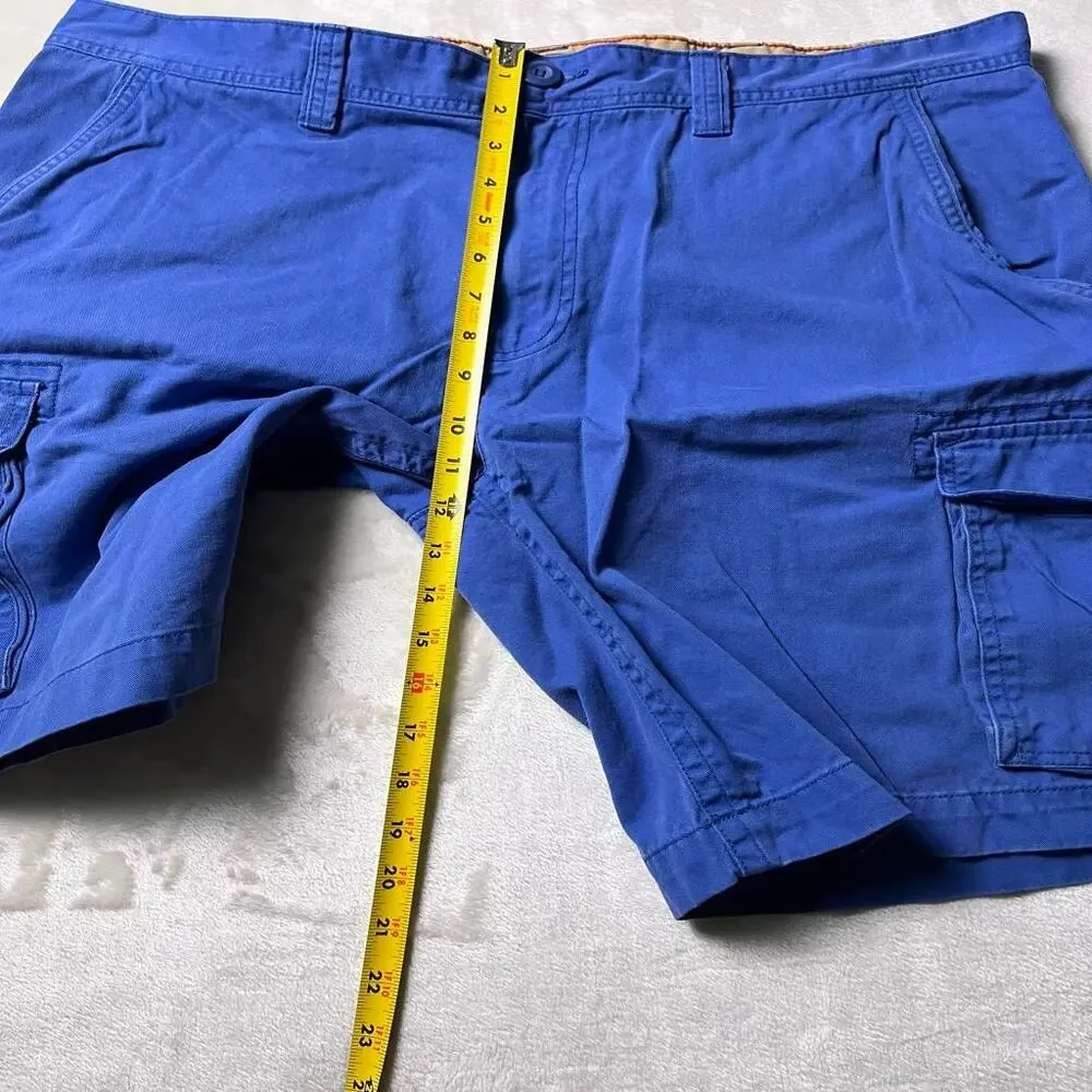 VTG 90's St John's Bay Cargo Shorts Men's 38 Oversized Baggy Glacial Blue Cotton